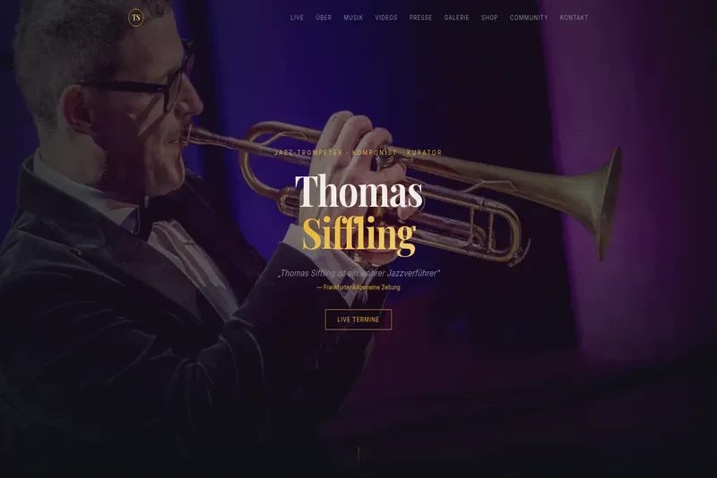 SEO-optimierte Künstler-Website für Jazzmusiker Thomas Siffling von Online Marketing Mainz