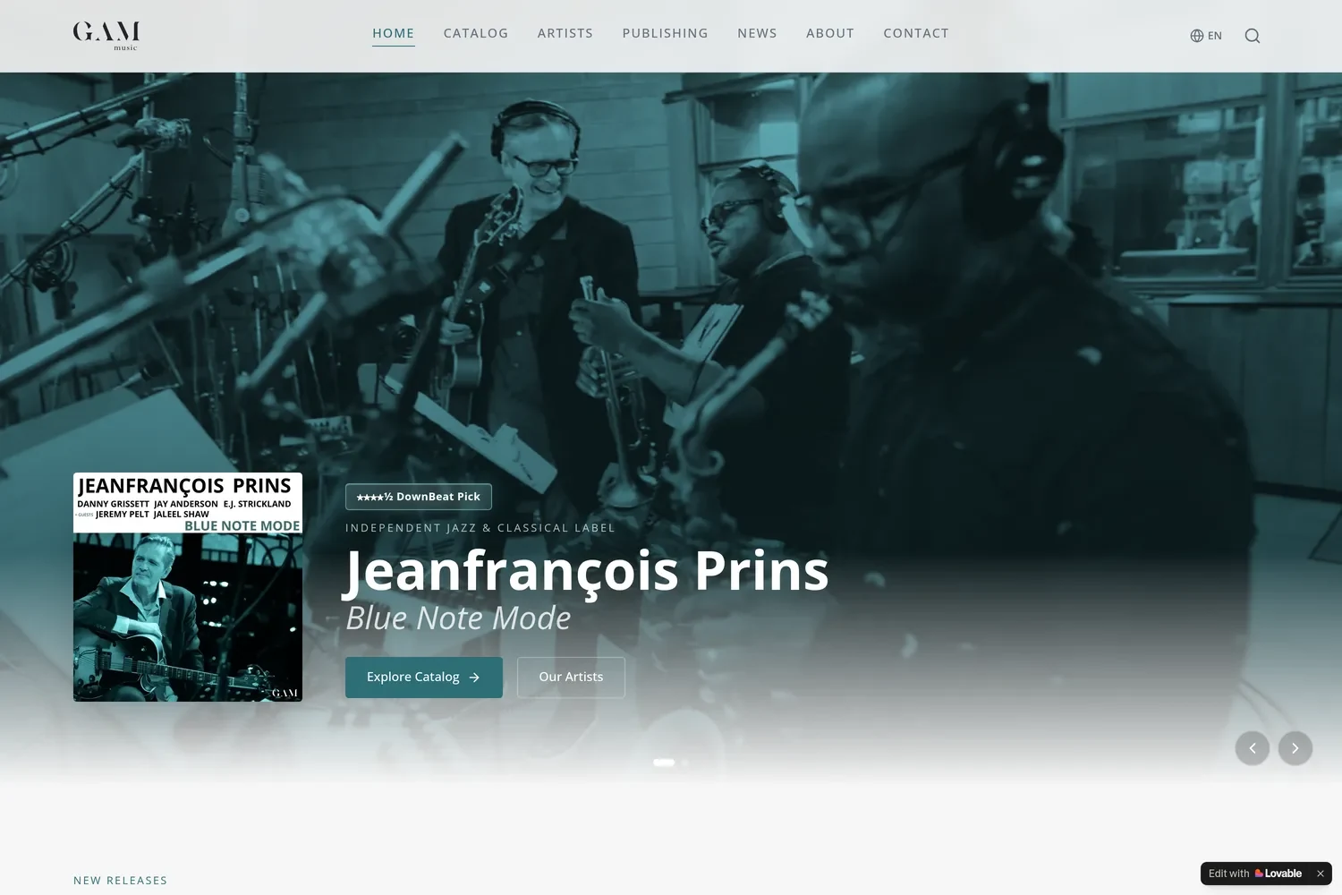Label-Website für GAM Music mit WebP-Bildoptimierung und SEO von Online Marketing Mainz
